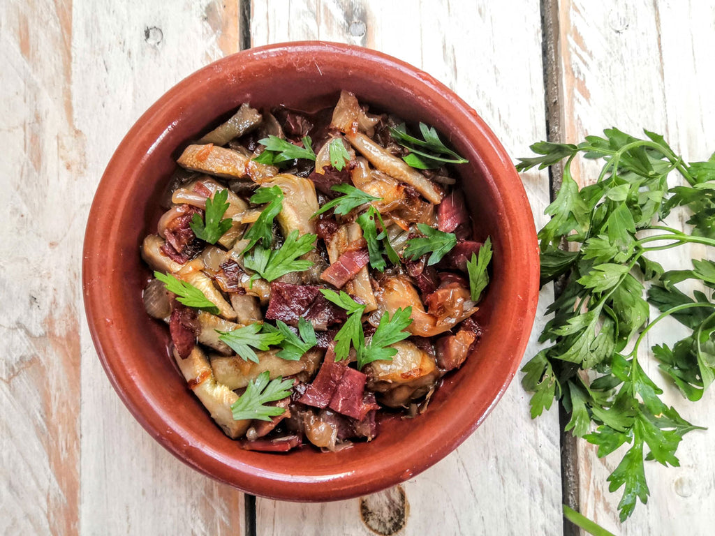 artichokes with jamon